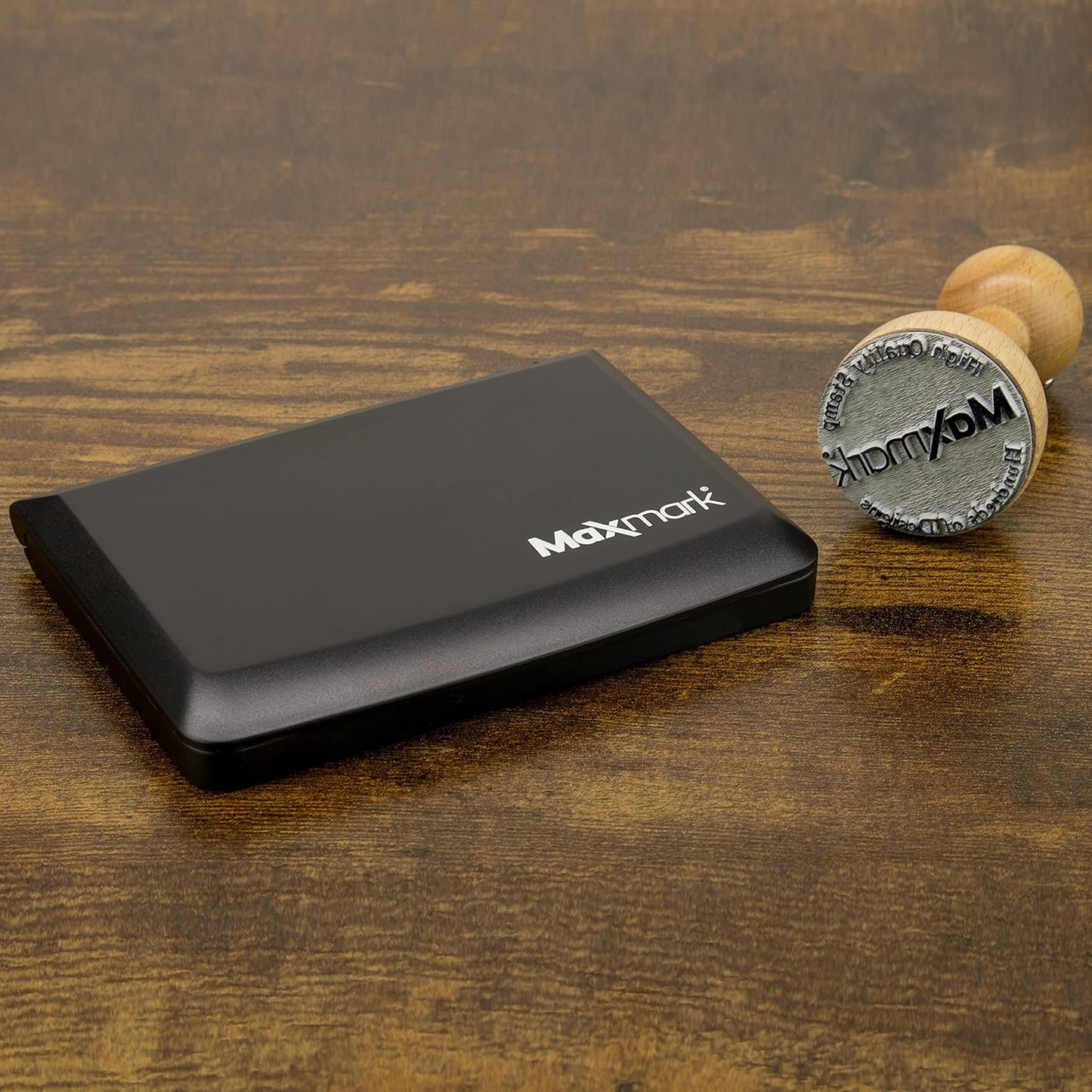 MaxMark Large Premium Brown Ink Stamp Pad - 3.5" x 6.25" - Quality Felt Pad