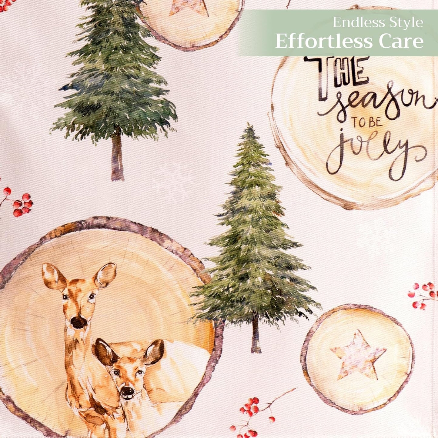 Maison d' Hermine Table Runner 100% Cotton Single Layer Table Runners 108 inches Long for Thanksgiving Christmas Decorations Home Kitchen Dining Party Wedding (Mountain Life, 14.5" x 108")