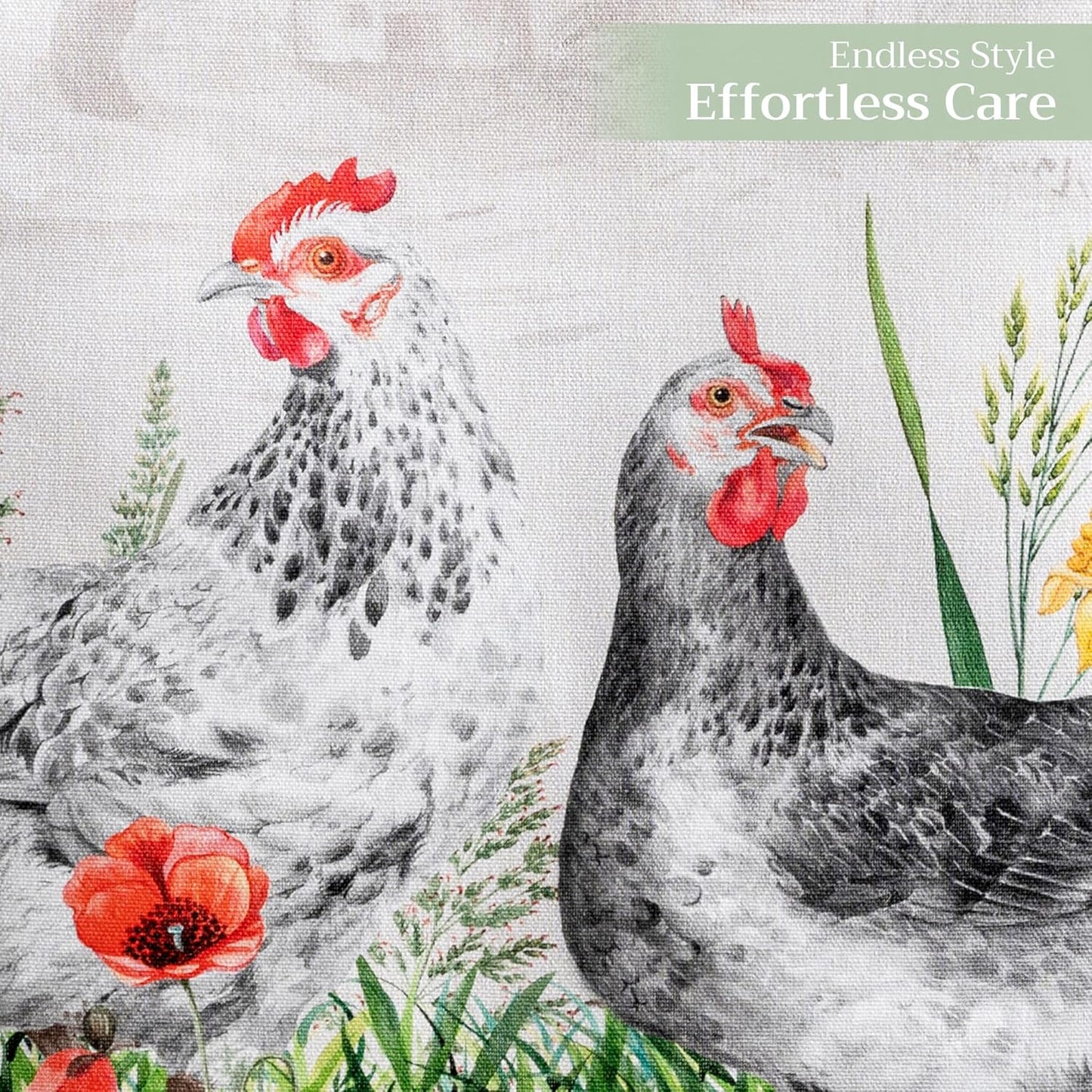 Maison d' Hermine Table runner 100% Cotton Single Layer Table Runners 72 inches long Decorative for Home Kitchen Dining Party Baby Shower Wedding Bridal Shower Spring Summer (Basse Cour, 14.50" x 72")