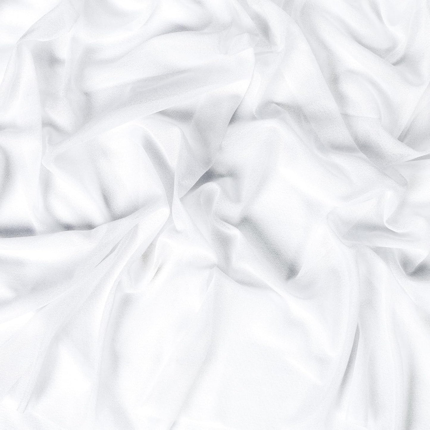 VDS Pack of 1 Panel (30 Inch X 20 Feet) Wedding Arch Draping Fabric Sheer Chiffon Fabric Drapery for Wedding Ceremony Reception Swag Backdrop Canopy Chuppah ARBO Altars Decoration (White)