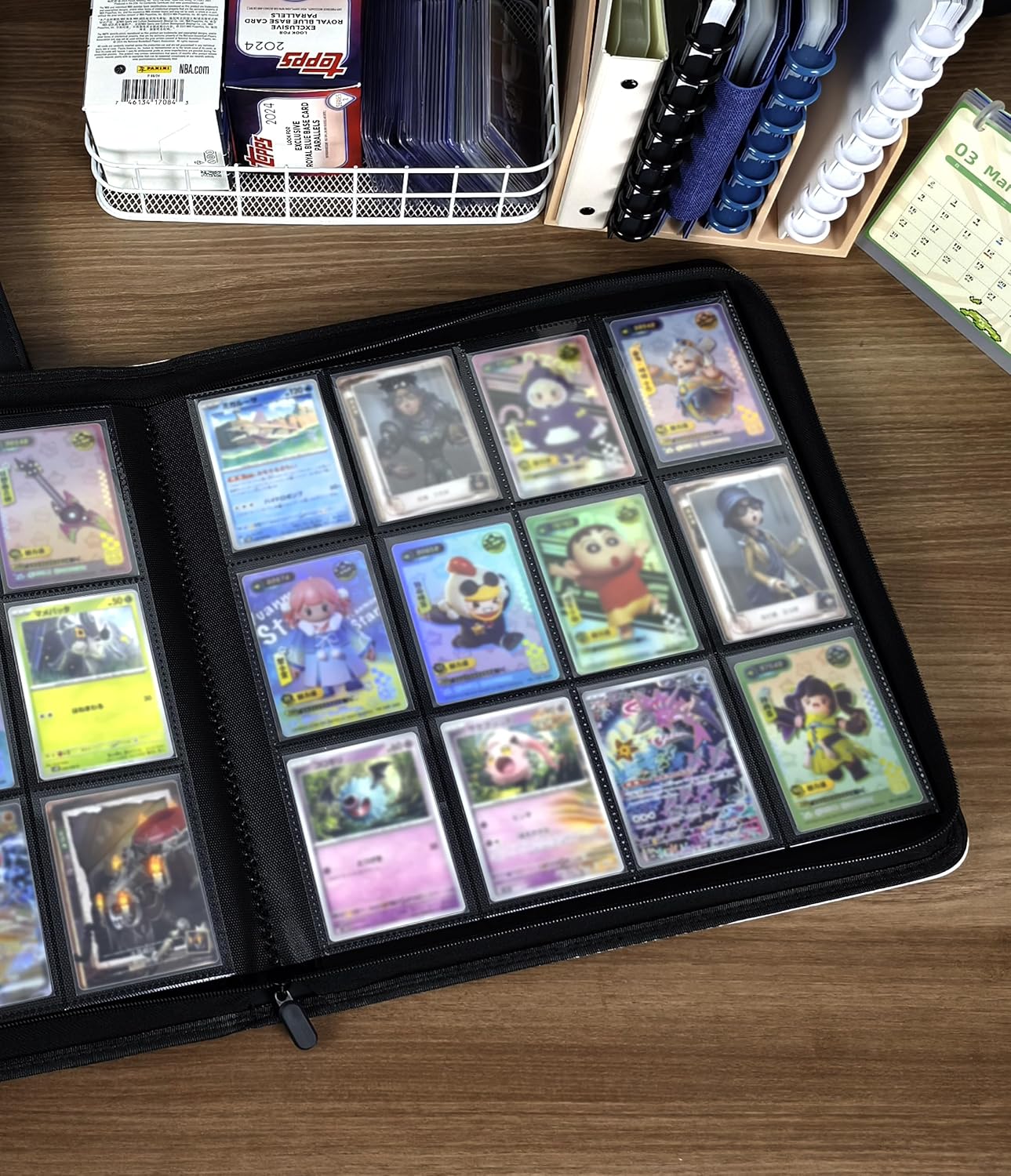 12 Pockets Premium Card Binder 480 Cards Trading Card Binders Side Load Card Storage Display Album(12 Pocket 480 Card Slot,White)