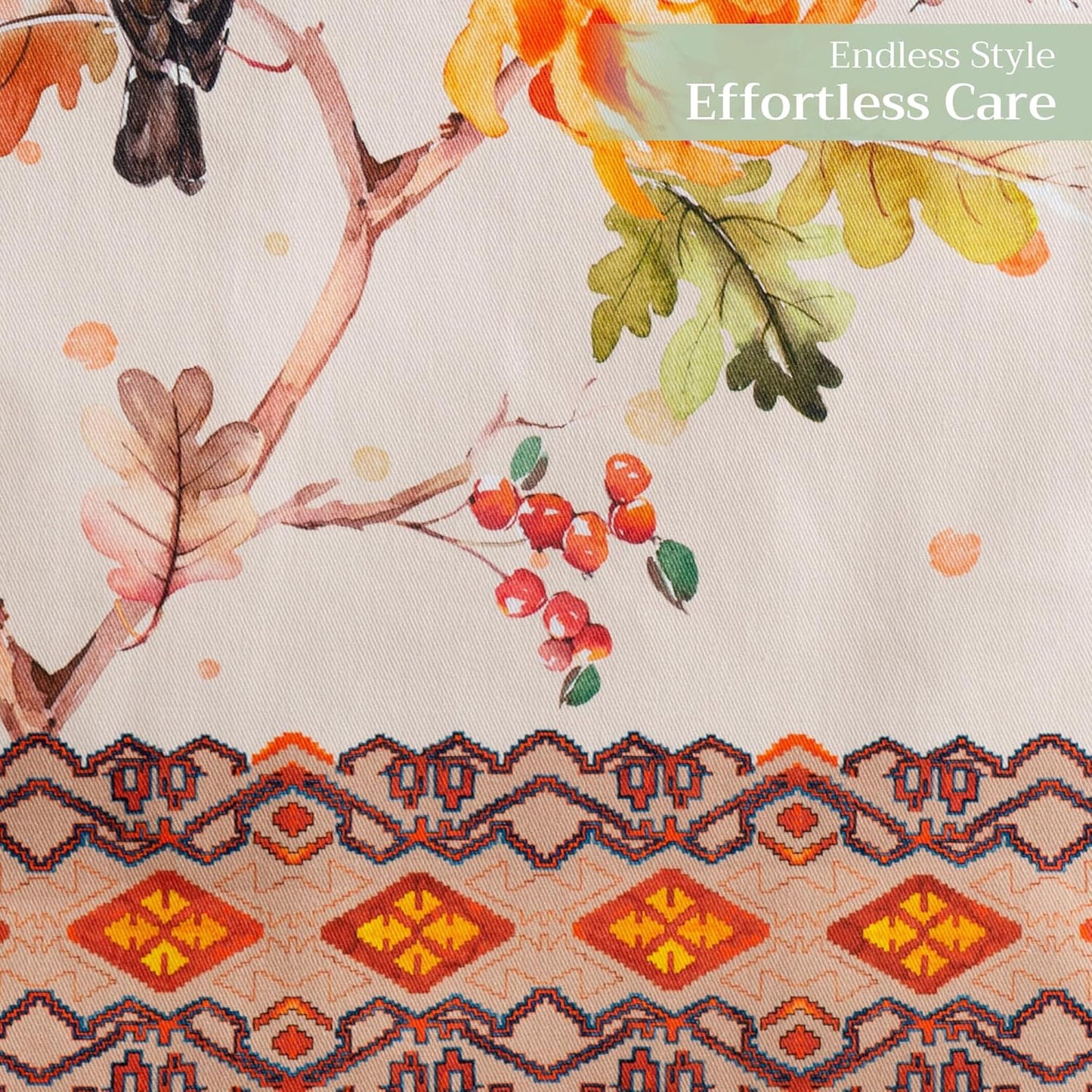 Maison d' Hermine Table Runner 100% Cotton Single Layer Table Runners 72 inches Long for Thanksgiving Christmas Decorations Home Kitchen Dining Party Wedding (Kelim - Prairie, 14.5" x 72")