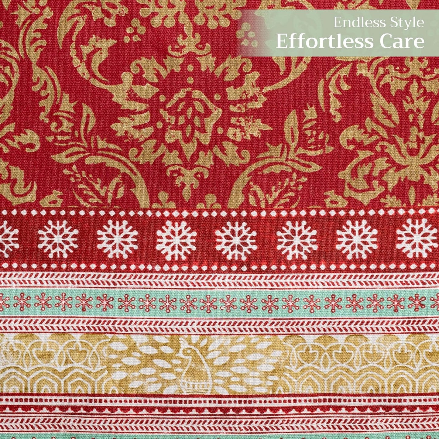 Maison d' Hermine Table Runner 100% Cotton Double Layer Table Runners 108 inches Long for Thanksgiving Christmas Decorations Home Kitchen Dining Party Wedding (Sofia, 14.5" x 108")