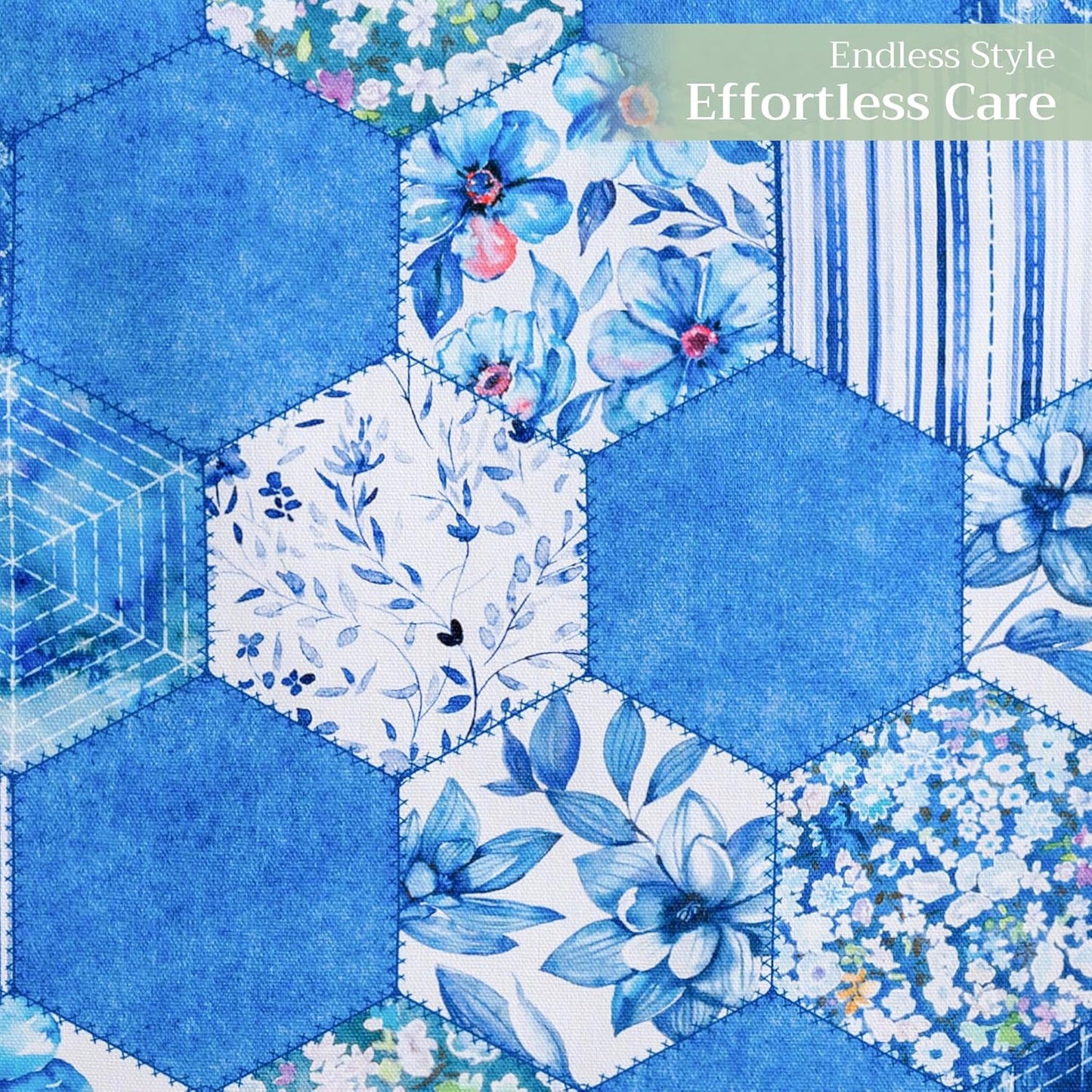 Maison d' Hermine Table Runner 100% Cotton Single Layer Table Runners 108 inches Long Decorative for Home Kitchen Dining Party Wedding Bridal Shower Spring Summer (Summer Blues, 14.50" x 108")