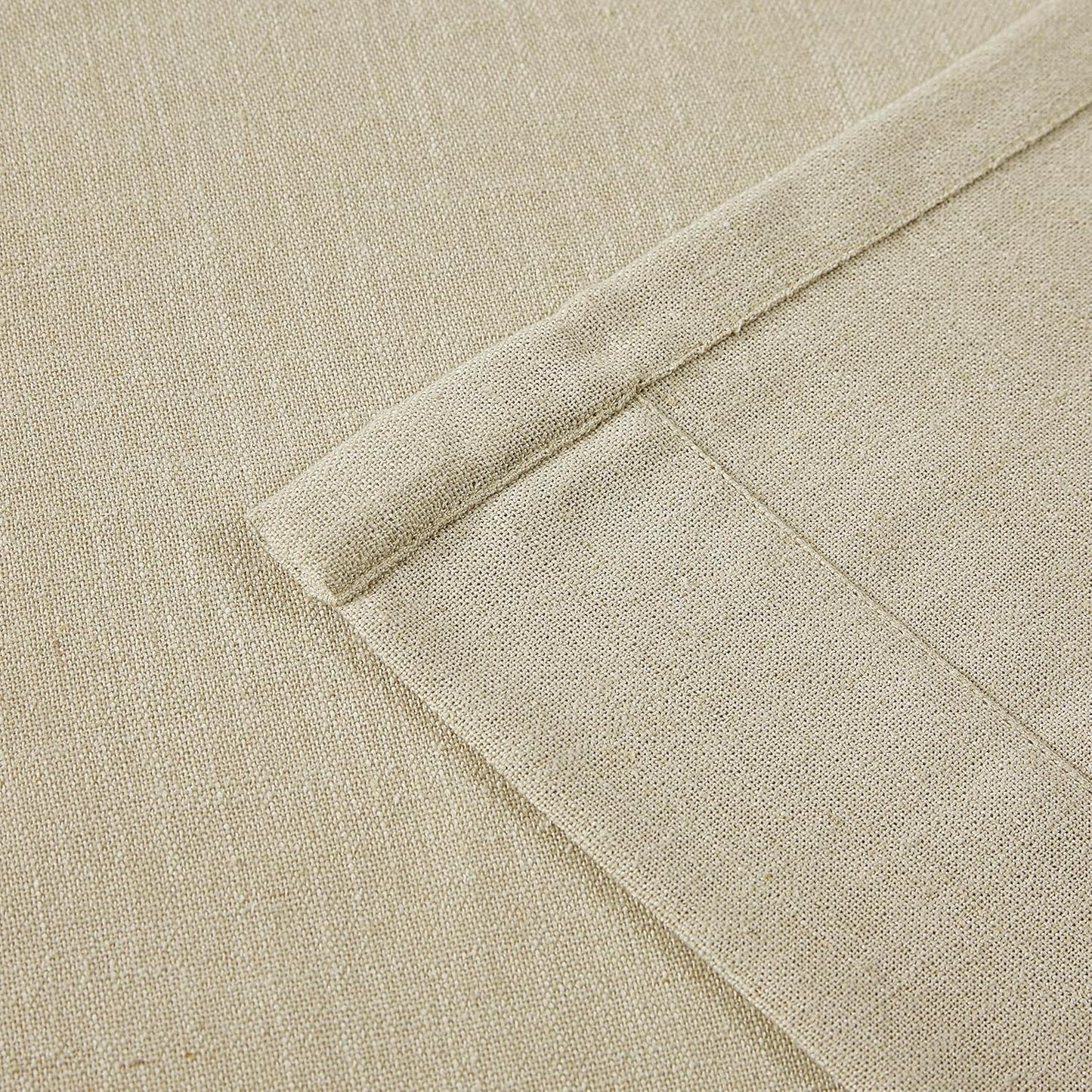 Vision Home Sand Pinch Pleated Semi Sheer Curtains Textured Linen Blended Light Filtering Window Curtains 112 inch for Living Room Bedroom Pinch Pleat Drapes with Hooks 2 Panels 40" Wx112 L