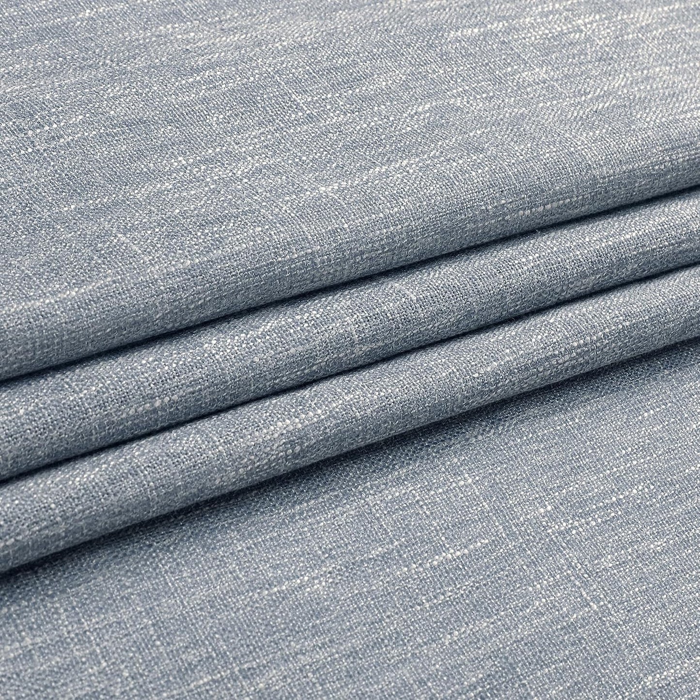 Vision Home Blue Pinch Pleated Semi Sheer Curtains Textured Light Filtering Window Curtains 120 inch for Living Room Bedroom Rayon Blend Chambray Blue Pinch Pleat Drapes with Hooks 2 Panels 40"Wx120"L