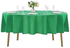 90 inch Round Tablecloth Washable Polyester Table Cloth Decorative Table Cover for Wedding Party Dining Banquet（90 inch,Emerald）
