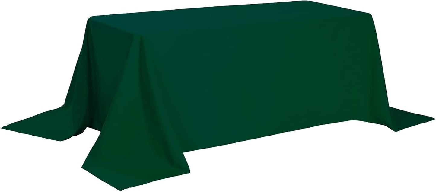 Rectangle Tablecloth 90x132 inch Washable Polyester Fabric Table Cloth for Wedding Party Dining Banquet Decoration（90x132, Hunter）