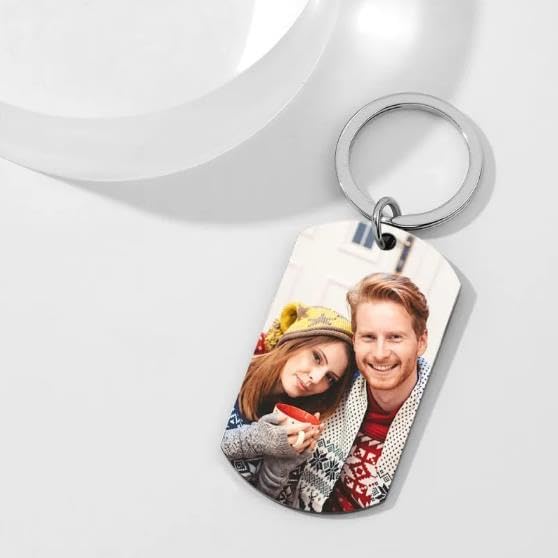 Personalized Double-sided Photo Text+Icons Keychain Drive Safe Boy Girlfriend Pet Memorial Anniversary Custom Keychain Gifts