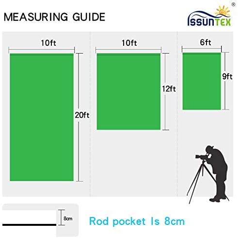 ISSUNTEX 10X20 ft Background Muslin Backdrop, Photo Studio, Collapsible High Density Screen for Video Photography and Television-Green