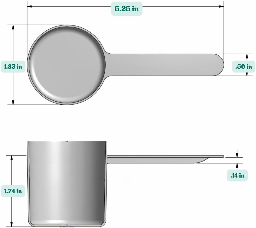 63 mL (63 CC | 2.13 Oz.) Long Handle Scoop for Measuring Coffee, Pet Food, Grains, Protein, Spices and Other Dry Goods (Pack of 1)