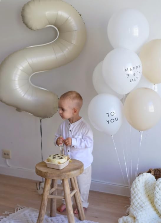 Cream White Number 27 72 Birthday Balloon 40 Inch, 27 72 Party Celebration Decorations Supplies, Mylar Foil Numbers Balloons for 27 72 Wedding Anniversary