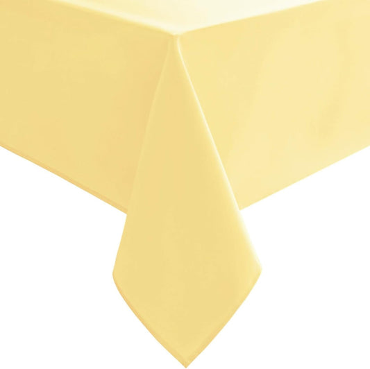 Hiasan Waterproof Tablecloth Rectangle - Washable Fabric Table Cloth for Dining Room Kitchen Birthday Party and Outdoor Use, Light Yellow, 70 x 120 Inch