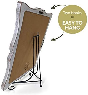 Small Chalkboard Sign with Easel (11x13) + White Liquid Chalk Marker | Hanging or Freestanding Framed Chalkboard with Hand Crafted Sweetheart Frame - Multipurpose