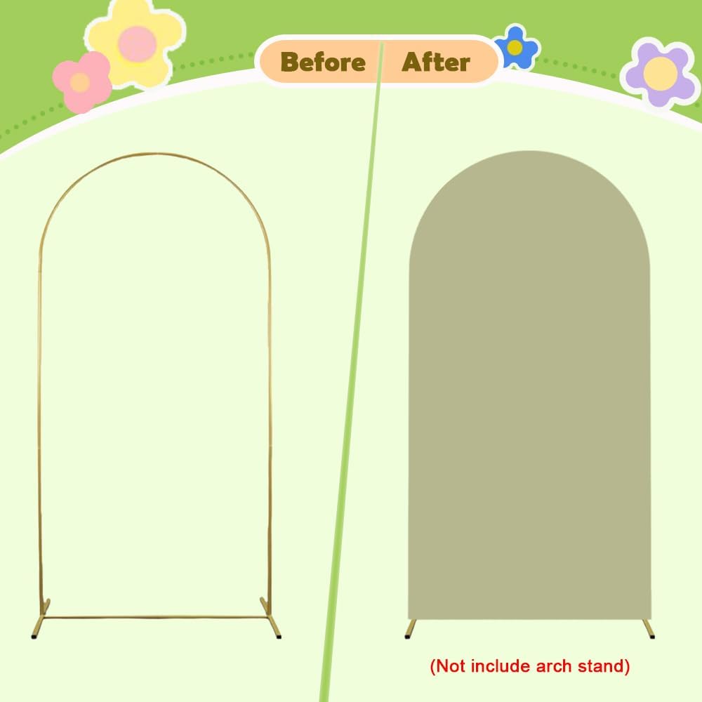 Sage Arch Cover Green Wedding Arch Stand Covers 6FT Arched Backdrop Cover Spandex Arch Covers Stretchy Backdrop for Arch Wall Panels Chiara Back Drop Cover Baby Shower Party Decorations