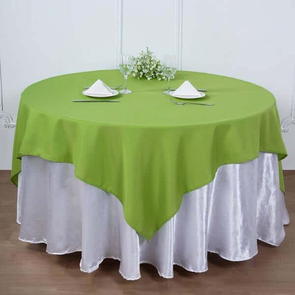 Efavormart 90" Wholesale Linens Polyester Square Linen Tablecloth for Kitchen Dining Catering Wedding Birthday Party - Lime Green