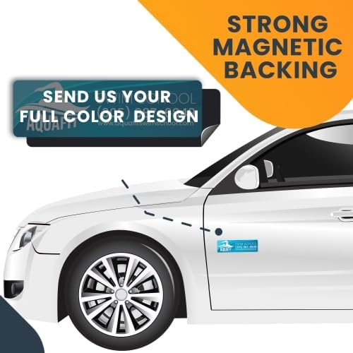 Magnet Me Up Custom 10x3 Inch Rectangle Magnet, Customizable for Businesses, Advertising, Personal Use, Gifts, Choose Your Text, Upload Image, Magnetic Vinyl for Vehicles and Any Magnetic Surface