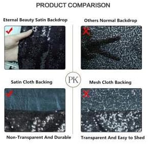 Eternal Beauty Black Thick Sequin Backdrop, 4x7 Ft Halloween Glitter Background Curtains for Shimmer Photography Party Wedding Birthday Back Drop Decor