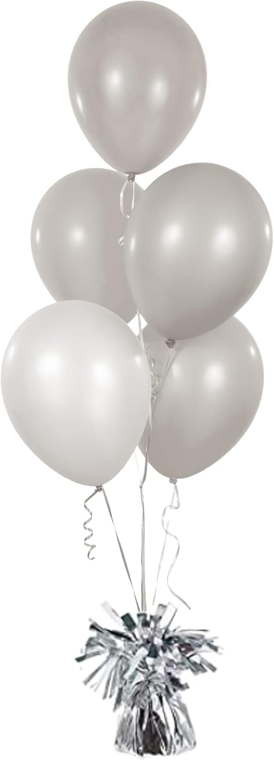 Metallic Balloon Weights, Birthday Party Favors, Novelty and Gag Gifts, 5.5" Inches, 6-Pack (Silver)