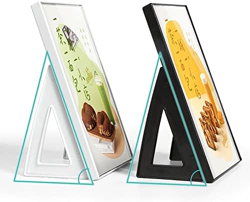 ABS Plastic Sign Holder，Menu Displays L Shape Sign Stand Vertical/Horizontal Use (Black A5 148×210mm/5.83×8.27inches)