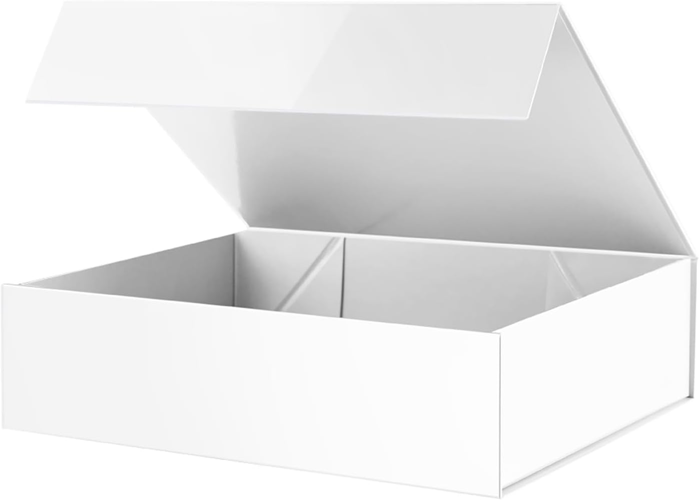 PACKHOME Large Gift Box 13.5x10x3.5 Inches, Sturdy Shirt Box with Magnetic Lid for Multiple Occasions (Glossy White)