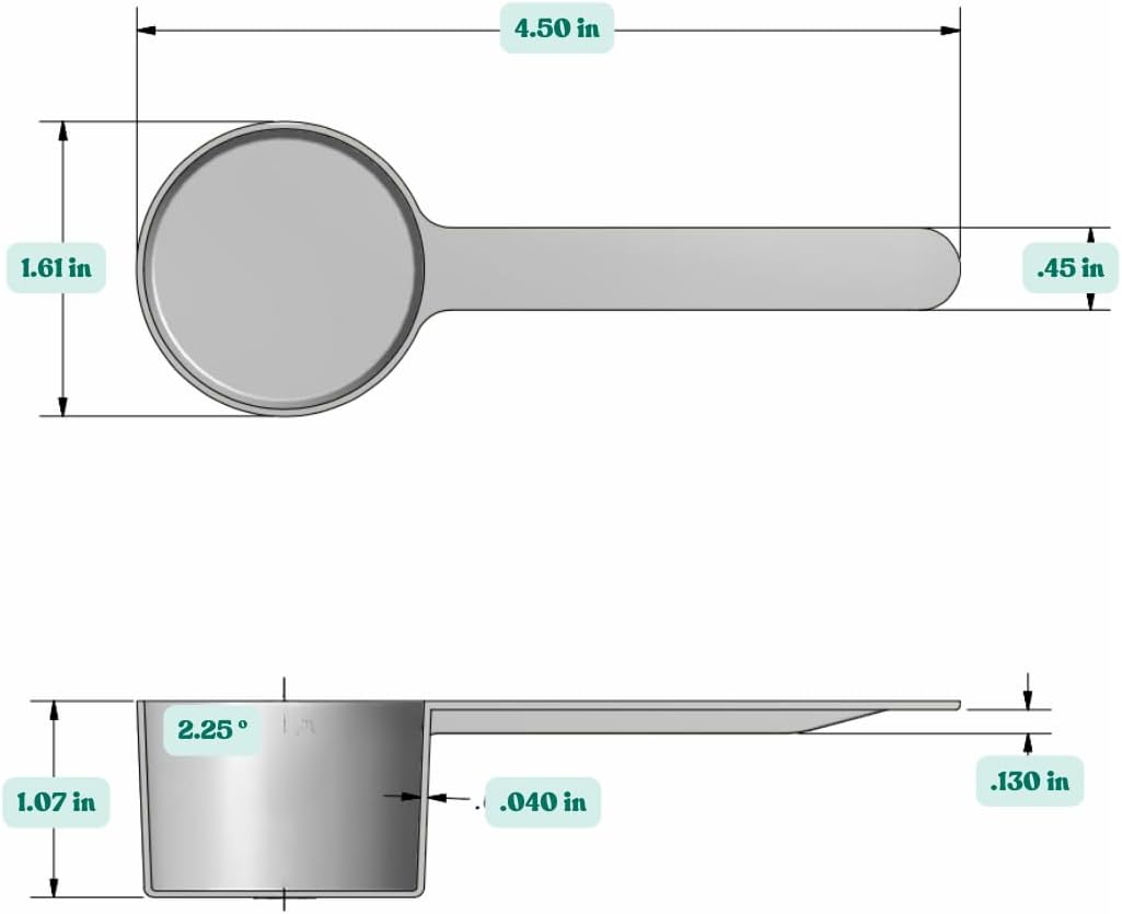 2 Tablespoon (1/8 Cup | 1 Oz. | 6 Teaspoon | 29.6 mL) Long Handle Scoop for Measuring Coffee, Pet Food, Grains, Protein, Spices and Other Dry Goods (Pack of 10)