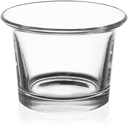 WGV Flare Lip Cylinder Tea Light Votive Candle Holder 2.4" W x 1.75" H, Clear Oyster Glass Cup, Small Accent Decor, 24 Pieces