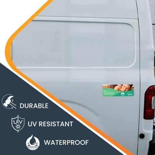 Magnet Me Up Custom 8x3 Inch Rectangle Magnet, Customizable for Businesses, Advertising, Personal Use, Gifts, Choose Your Text, Upload Image, Magnetic Vinyl for Vehicles and Any Magnetic Surface