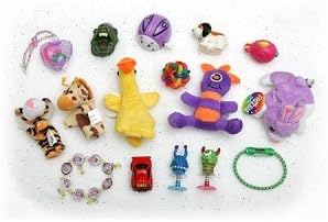 Olde English Pastel Lattice Party Favors, Set of 6 party favors, each containing a tissue hat, silly riddle and small party novelty