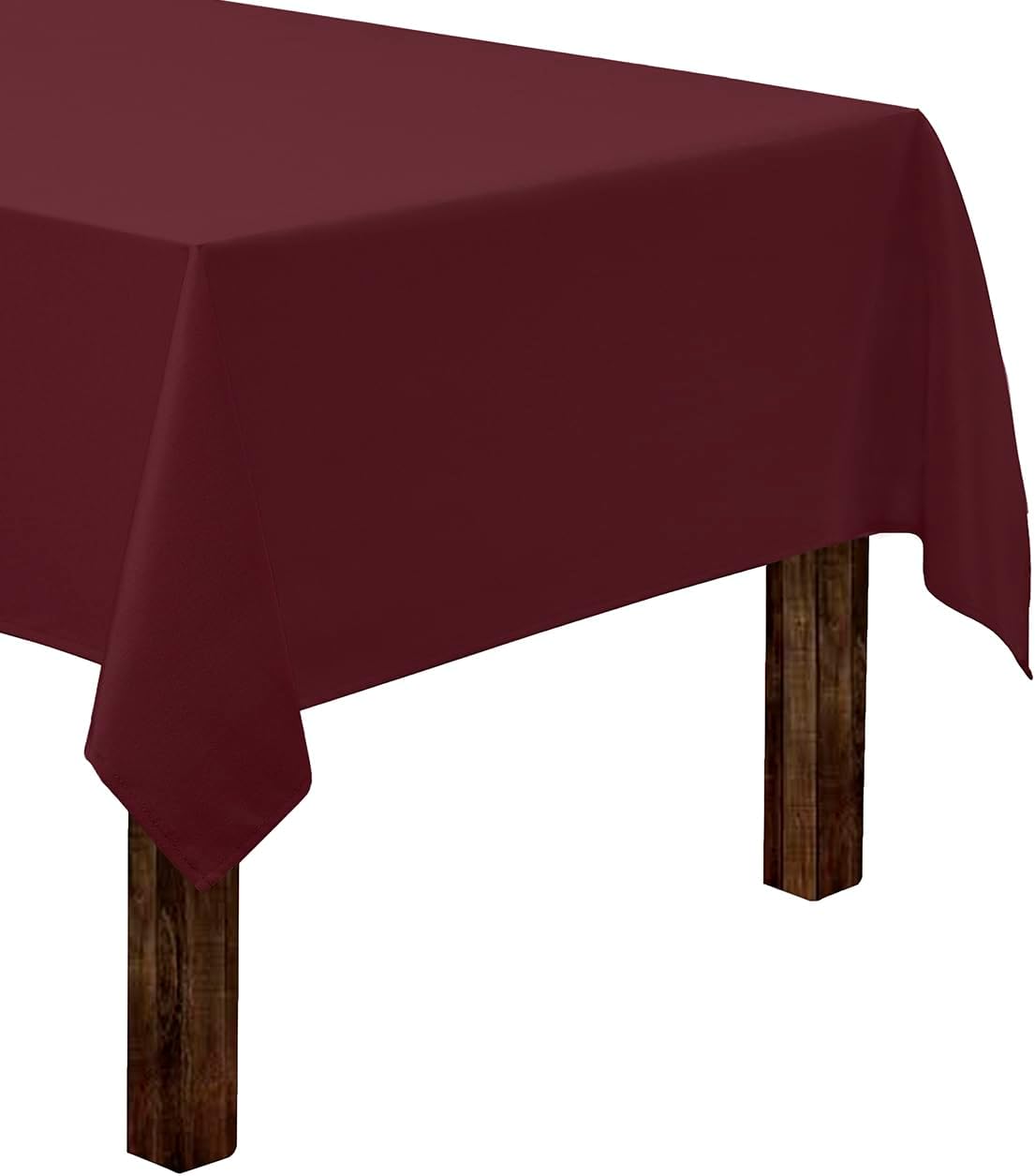 Gee Di Moda Rectangle Tablecloth - 60 x 84 Inch Burgundy Table Cloth for 5 Foot Rectangle Table - Heavy Duty Washable Fabric - for 5 Ft Buffet Table, Holiday Party, Dinner, Wedding & Baby Shower