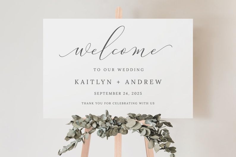 Wedding Welcome Sign, Welcome to our Wedding Sign, Modern Minimalist Wedding Sign, Wedding Reception Signs