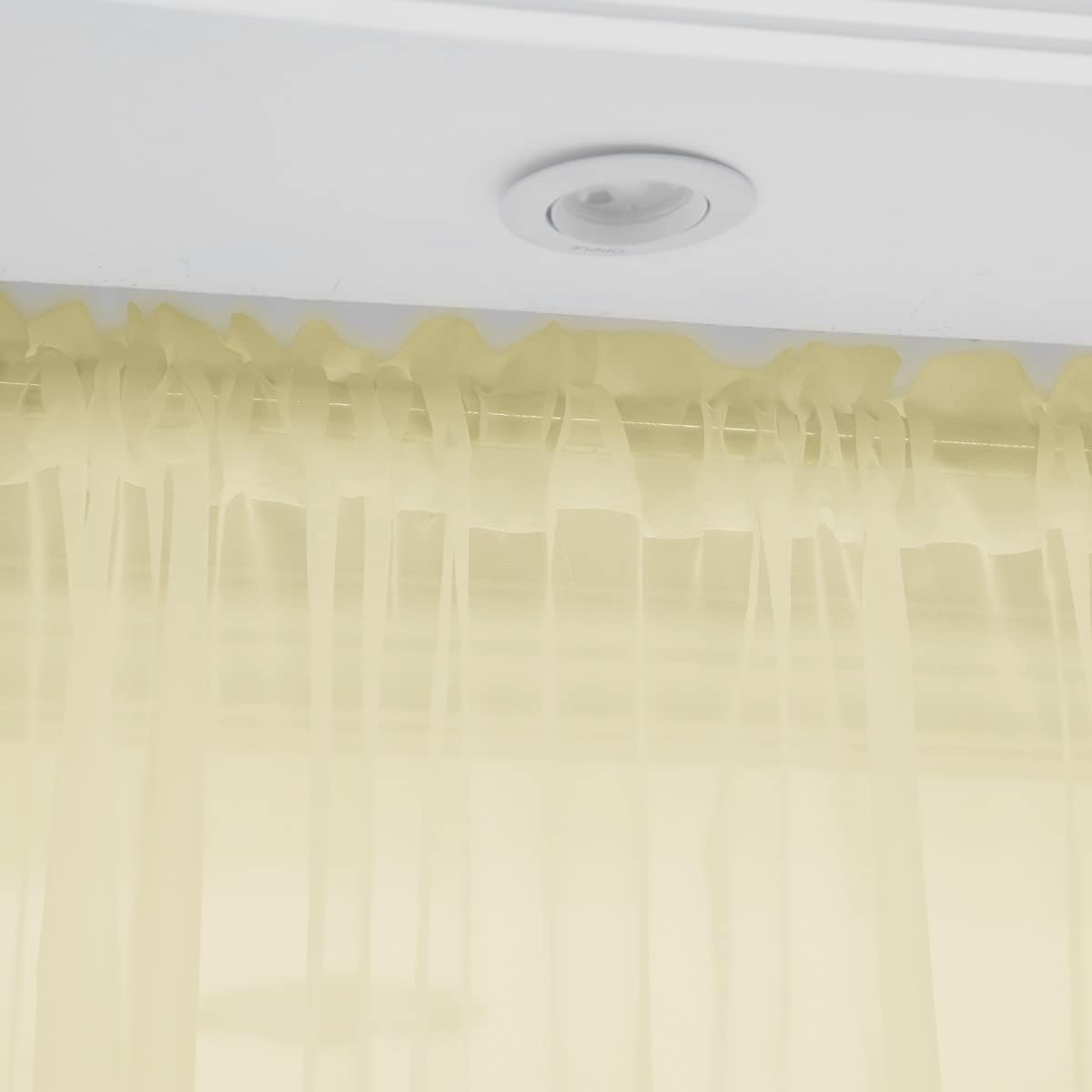 Window Light Yellow Sheer Curtains 95 Inches Long 2 Panels Sheer Curtain Basic Rod Pocket Panel for Bedroom Children Living Room Yard Kitchen (Light Yellow, 52" W x 95" L | 2 pcs)