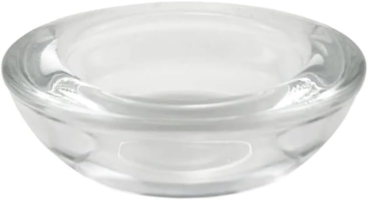 WGV Sturdy Tea Light Votive Candle Holder 3" W, Clear Heavy Thick Chubby Plate Bowl Glass, Small Accent Decor, 24 Pieces