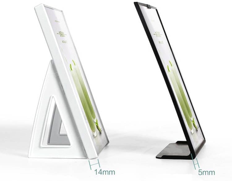ABS Plastic Sign Holder，Menu Displays L Shape Sign Stand Vertical/Horizontal Use (White A4 210×297mm/8.27×11.69inches)