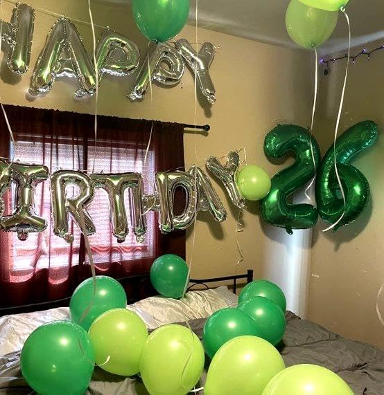 40 Inch Big Green Number 2 Balloon Birthday Decoration, Number 2 Helium Balloon 12 20 22 23 24 26 28 32 42 Celebration, Boy Girl Baby Anniversary Party Graduations Supplies Decorations