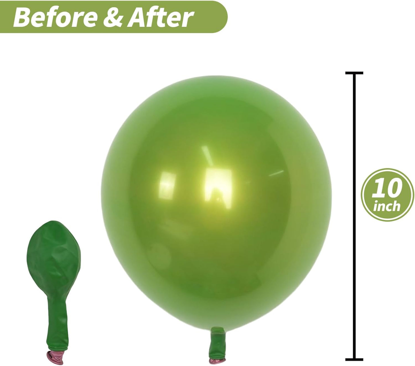 Chrome Green Balloons, 50 PCS 10 Inch Double-Layered Metallic Light Green Balloons, Shiny Thick Chrome Metallic Light Latex Helium Balloon for Birthday Wedding Party Decoration Supplies