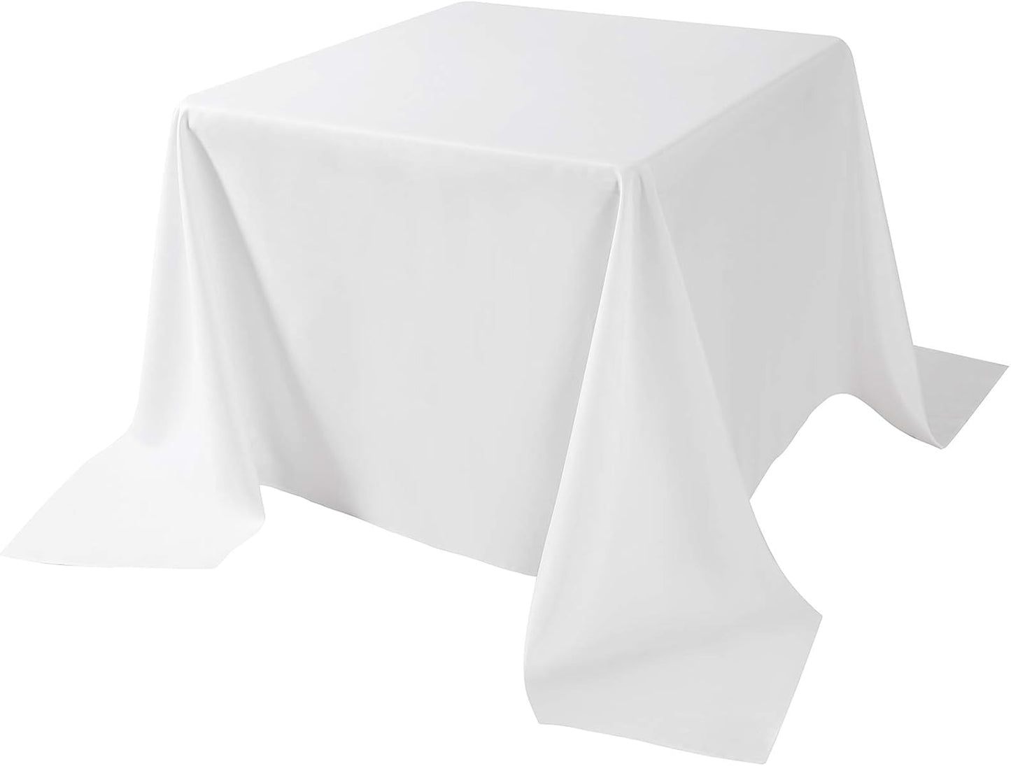 Cupuamon Square Tablecloth 90x90 inch Washable Polyester Fabric Table Cloth for Wedding Party Dining Banquet Decoration（90x90,White）