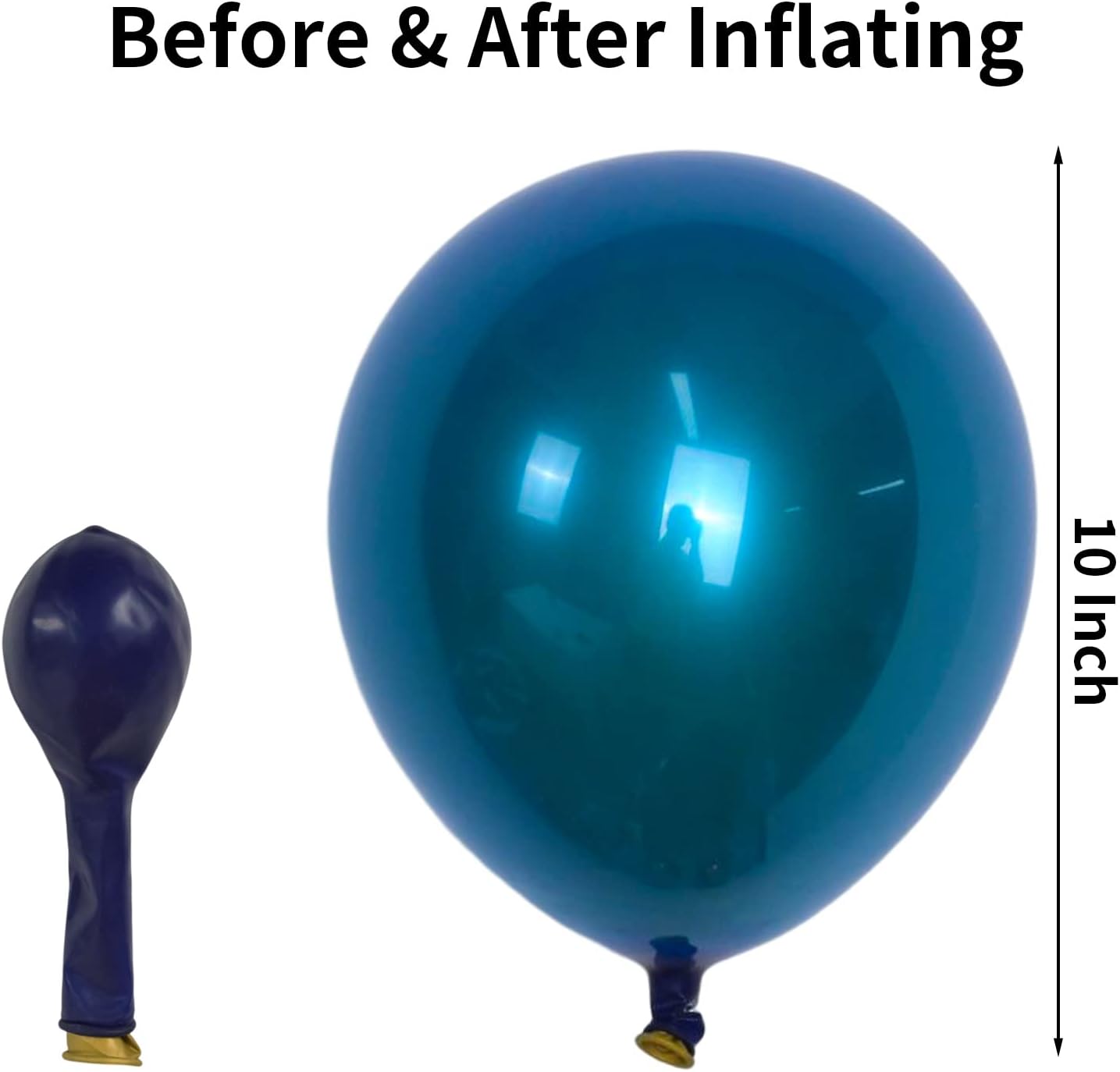 Chrome Blue Balloons, 50 PCS 10 Inch Double-Layered Metallic Light Blue Balloons, Shiny Thick Chrome Metallic Light Blue Latex Helium Balloons for Birthday Wedding Graduation Party Decoration Supplies