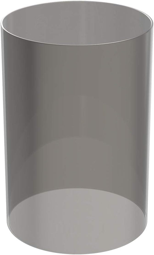 Electroplated Glass Hurricane Mirror Effect Cylinder Candle Holder Bottomless Glass Sleeve Lamp Shade Replacement (Grey,4X10)