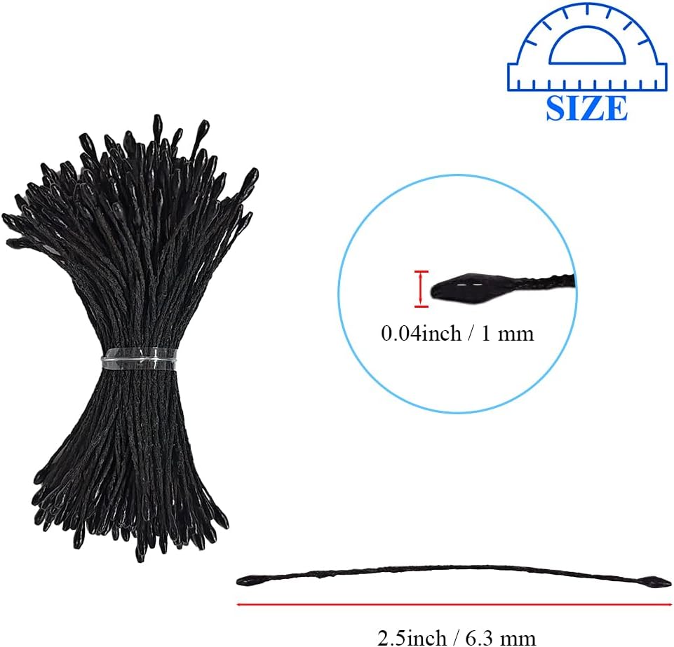 HAHIYO 1000Pcs 1mm Black Pearl Double Head Flower Pistil for Flower Making Scrapbook Decoration Mini Handmade Artificial Pistil Pearlized Floral Stamen Pollen