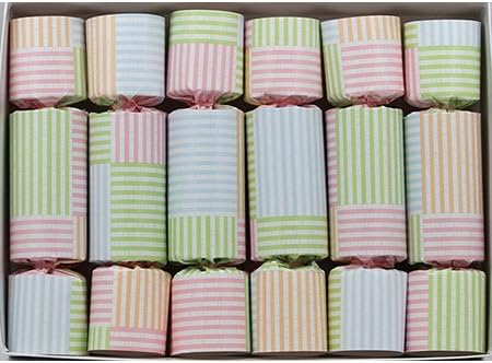 Olde English Pastel Lattice Party Favors, Set of 6 party favors, each containing a tissue hat, silly riddle and small party novelty