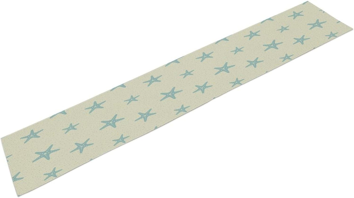 Sea Turtle Table Runner Marine Life Starfish Nautical Blue Green Ocean Theme Kitchen Table Decorations for Indoor Outdoor Home Party Decorations 13 * 60 Inch