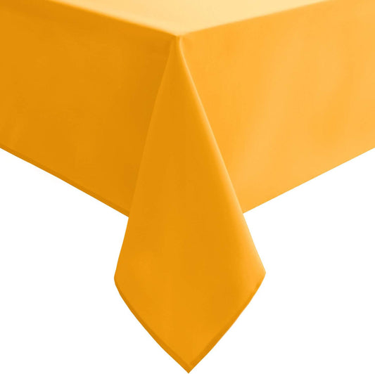 Hiasan Tablecloth for Square Tables - Waterproof and Spillproof Washable Fabric Table Cloth for Dining Room Kitchen Party, 70 x 70 Inch, Orange Yellow