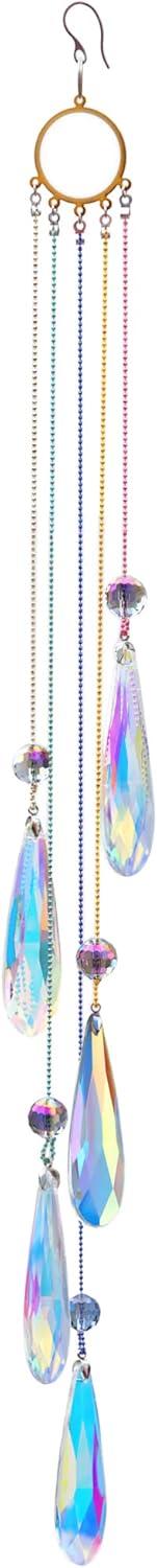Crystals Teardrop Prisms Suncatcher Hanging Ornament Rainbow Maker for Home,Garden Decoration (Colorful Blue)