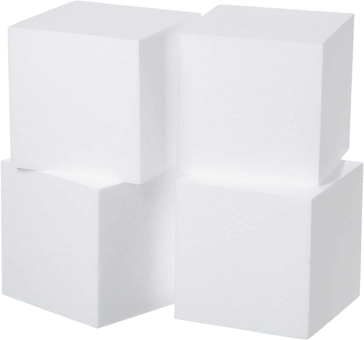 Crafare 4 Pack Craft Foam Blocks 6x6x6inch Polystyrene Brick Square for Arts School Projects Sculptures Floral Arrangements Modeling and Centerpieces