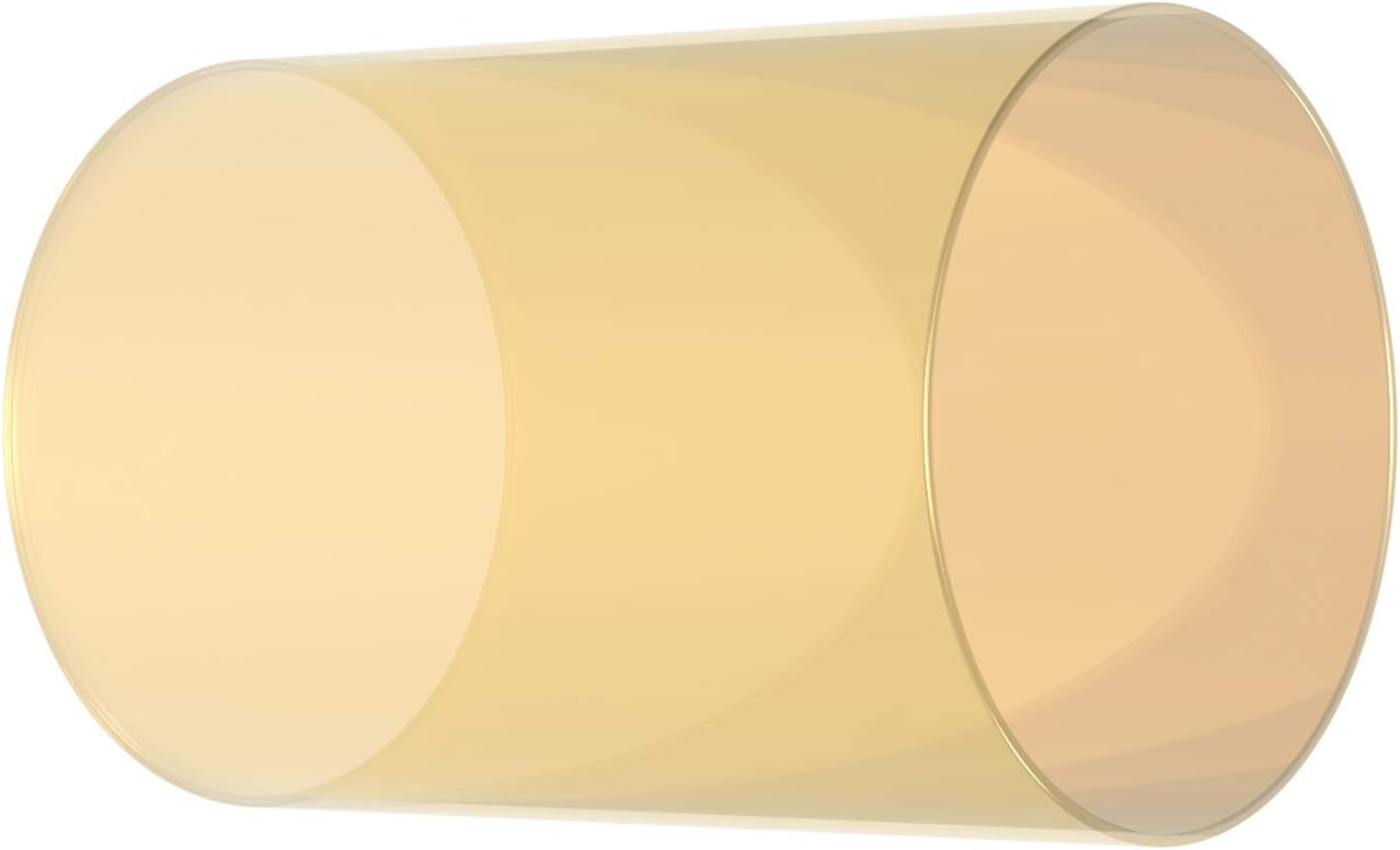 Electroplated Glass Hurricane Mirror Effect Cylinder Candle Holder Bottomless Glass Sleeve Lamp Shade Replacement (Gold,3.5X6)