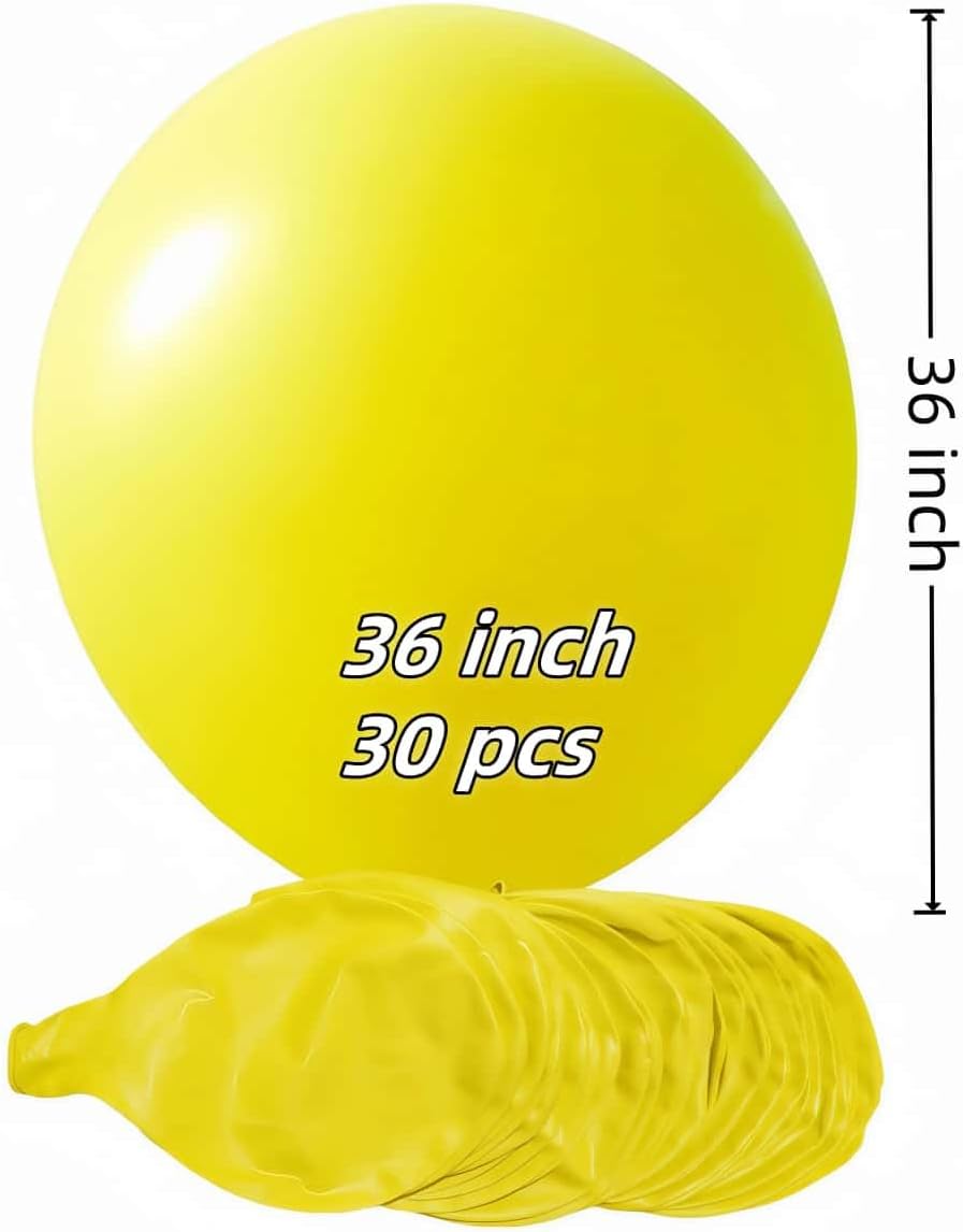 30 Pack Yellow Balloons 36 inch Yellow Latex Large Balloons for Party Decorations and Events