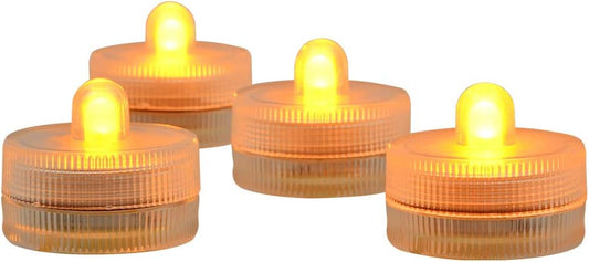 KITOSUN Submersible LED Lights cr2032 Battery Powered Underwater Waterproof LED Tea Light Candles for Events Wedding Centerpieces Vase Floral Xmas Holidays Home Decor Lighting(Pack of 12) (Yellow)
