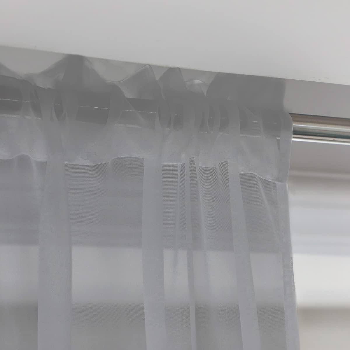 Window Grey Sheer Curtains 60 Inches Width 145 Inches Long 2 Panels Sheer Curtain Clear Curtains Basic Rod Pocket Panel for Home Living Room Bedroom Kids Room Yard Patio Parlor Sliding