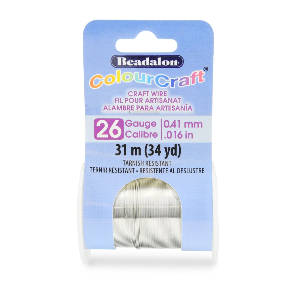 Beadalon ColourCraft Wire, 26 Gauge, Silver Color, 34 yd Spool